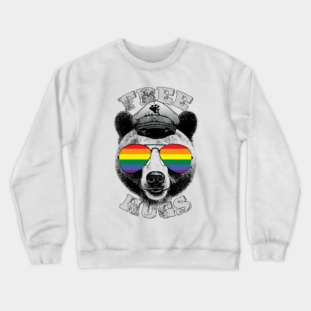 Daddy Bear With LGBT Gay Pride Flag Sunglasses Crewneck Sweatshirt by USProudness